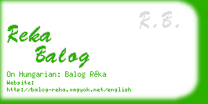 reka balog business card