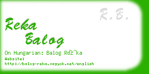 reka balog business card